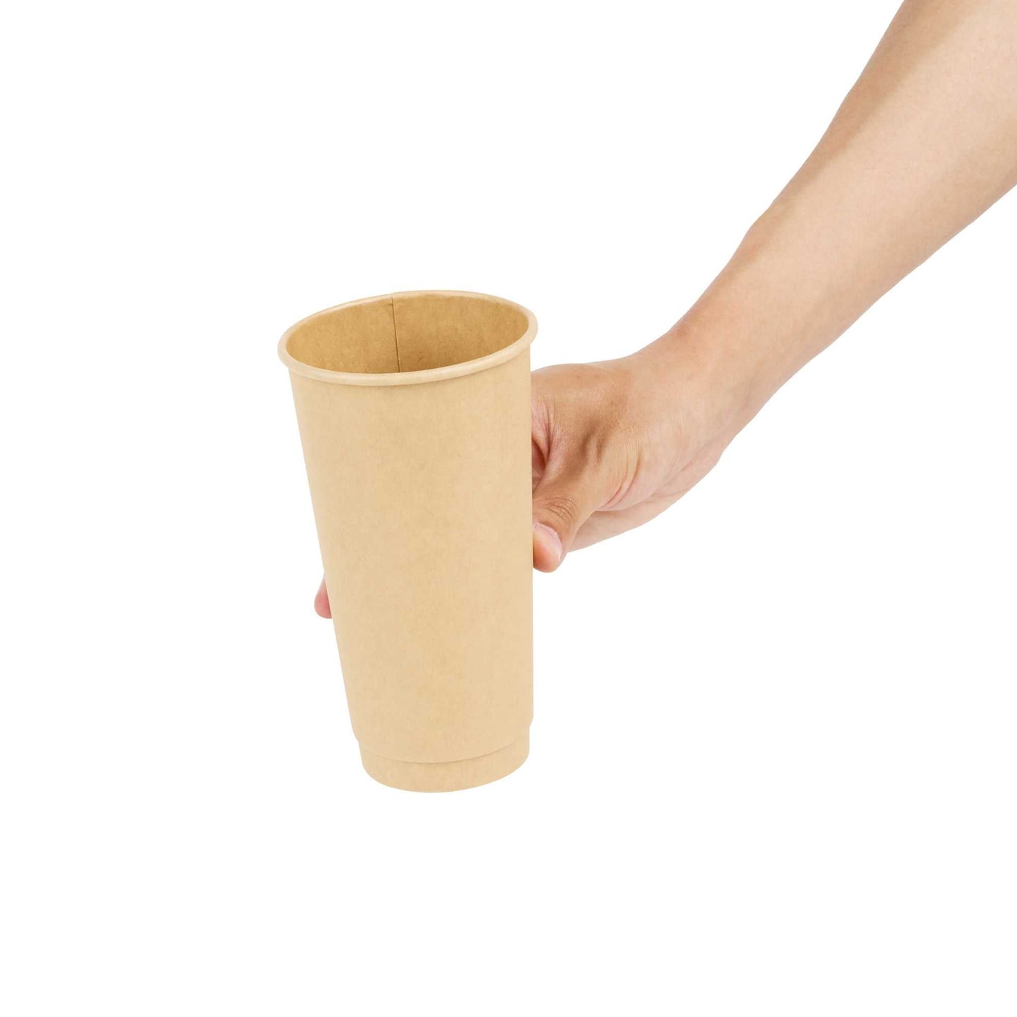 Restpresso 20 oz Kraft Paper Coffee Cup - Double Wall - 3 1/2" x 3 1/2" x 6 1/4" - 10 count box
