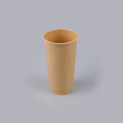 Restpresso 20 oz Kraft Paper Coffee Cup - Double Wall - 3 1/2" x 3 1/2" x 6 1/4" - 10 count box