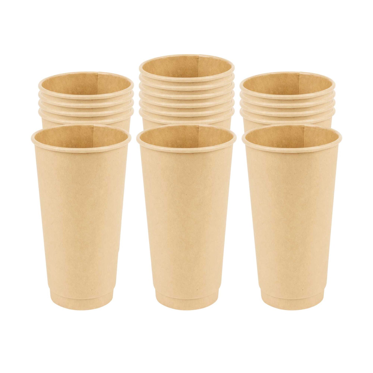 Restpresso 20 oz Kraft Paper Coffee Cup - Double Wall - 3 1/2" x 3 1/2" x 6 1/4" - 250 count box