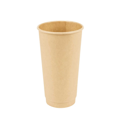 Restpresso 20 oz Kraft Paper Coffee Cup - Double Wall - 3 1/2" x 3 1/2" x 6 1/4" - 250 count box