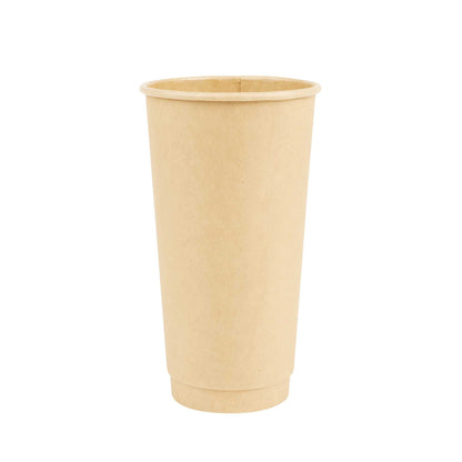 Restpresso 20 oz Kraft Paper Coffee Cup - Double Wall - 3 1/2" x 3 1/2" x 6 1/4" - 250 count box