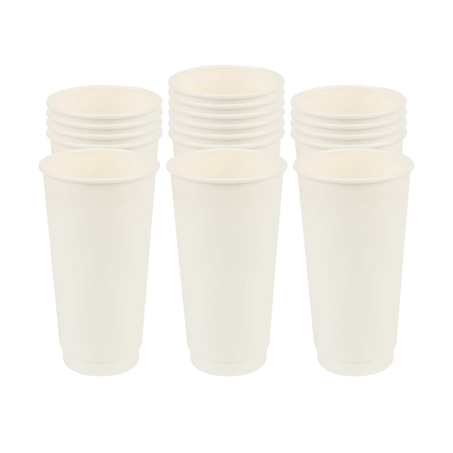 Restpresso 20 oz White Paper Coffee Cup - Double Wall - 3 1/2" x 3 1/2" x 6 1/4" - 10 count box