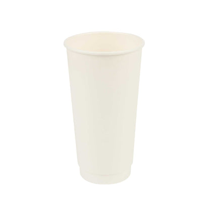 Restpresso 20 oz White Paper Coffee Cup - Double Wall - 3 1/2" x 3 1/2" x 6 1/4" - 250 count box