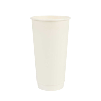 Restpresso 20 oz White Paper Coffee Cup - Double Wall - 3 1/2" x 3 1/2" x 6 1/4" - 250 count box