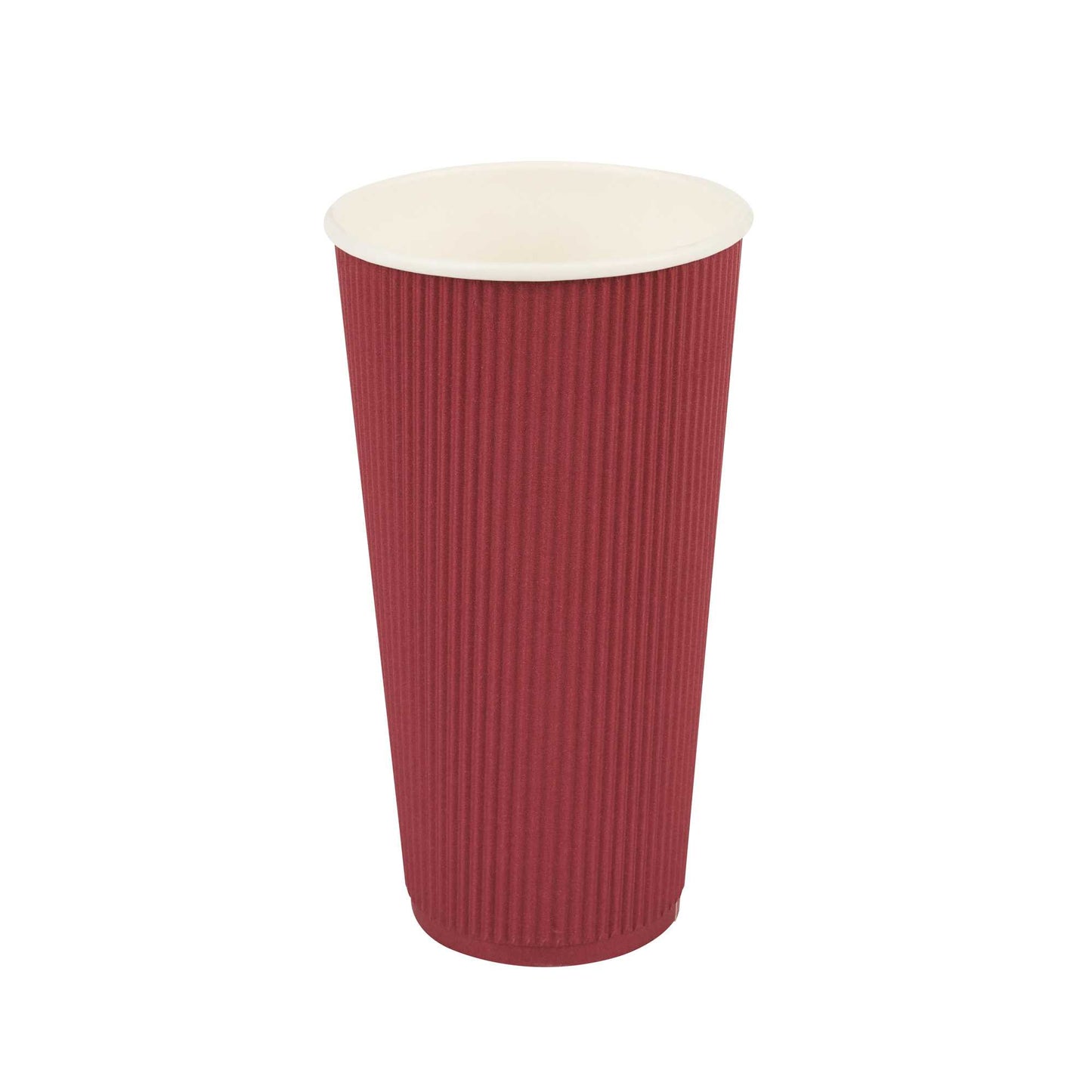 Restpresso 20 oz Crimson Paper Coffee Cup - Ripple Wall - 3 1/2" x 3 1/2" x 6 1/4" - 250 count box
