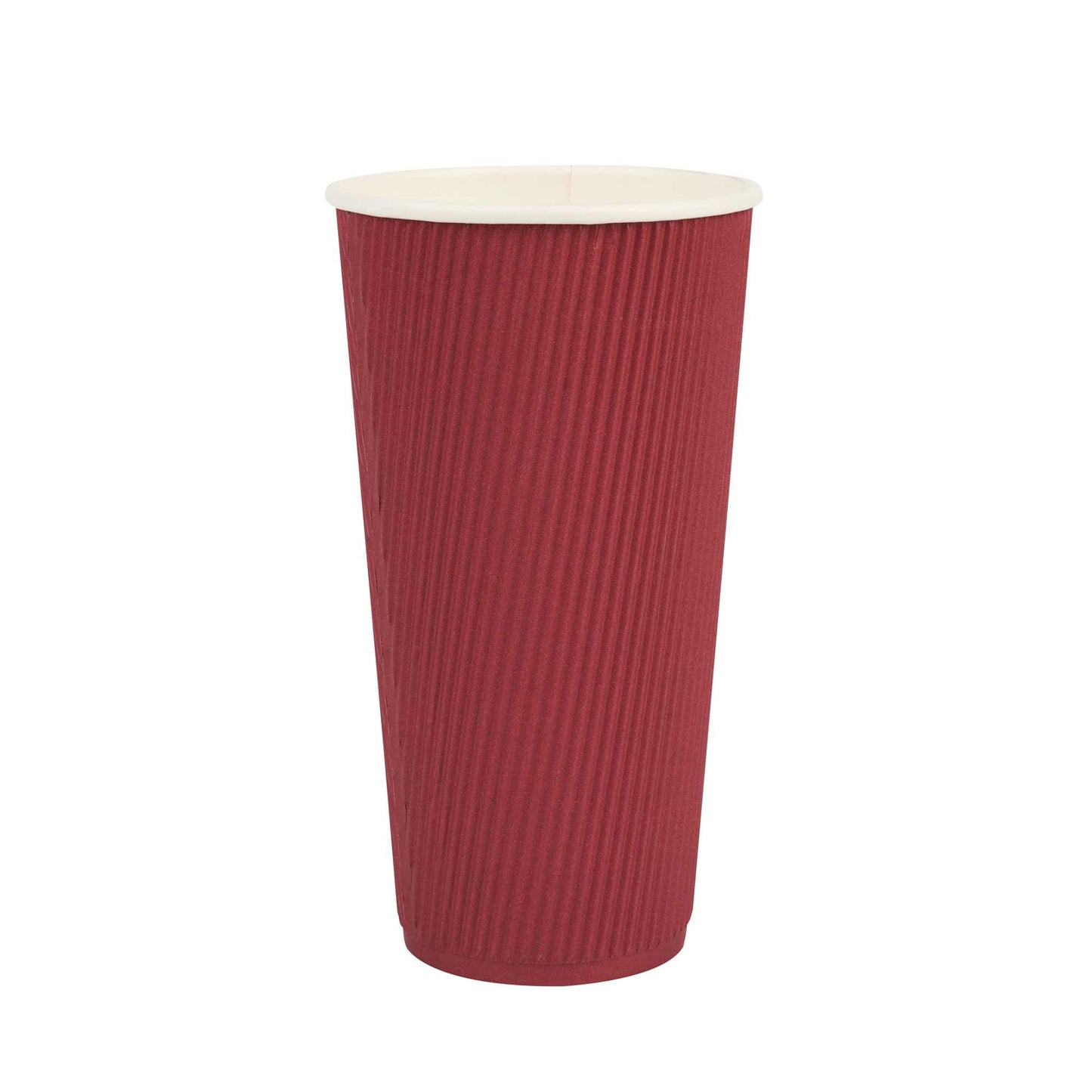 Restpresso 20 oz Crimson Paper Coffee Cup - Ripple Wall - 3 1/2" x 3 1/2" x 6 1/4" - 250 count box