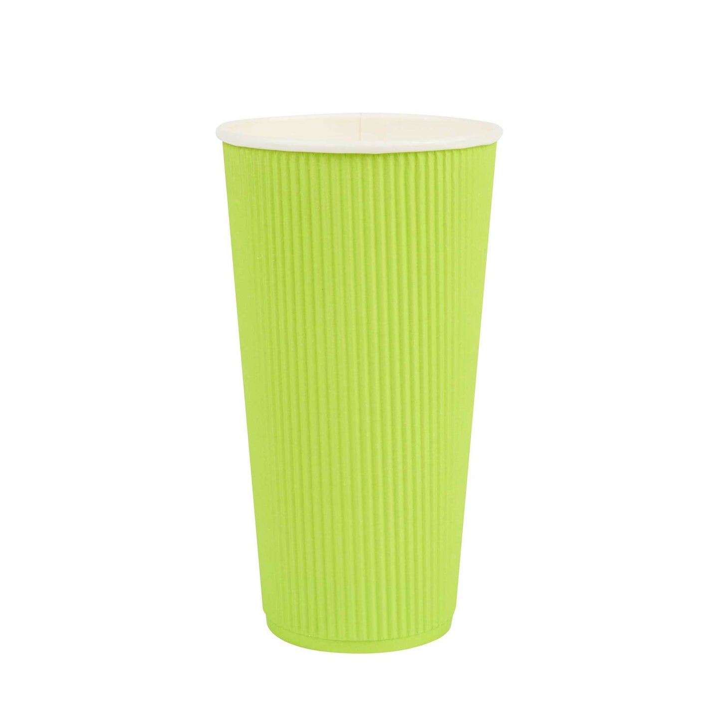 Restpresso 20 oz Eco Green Paper Coffee Cup - Ripple Wall - 3 1/2" x 3 1/2" x 6 1/4" - 10 count box
