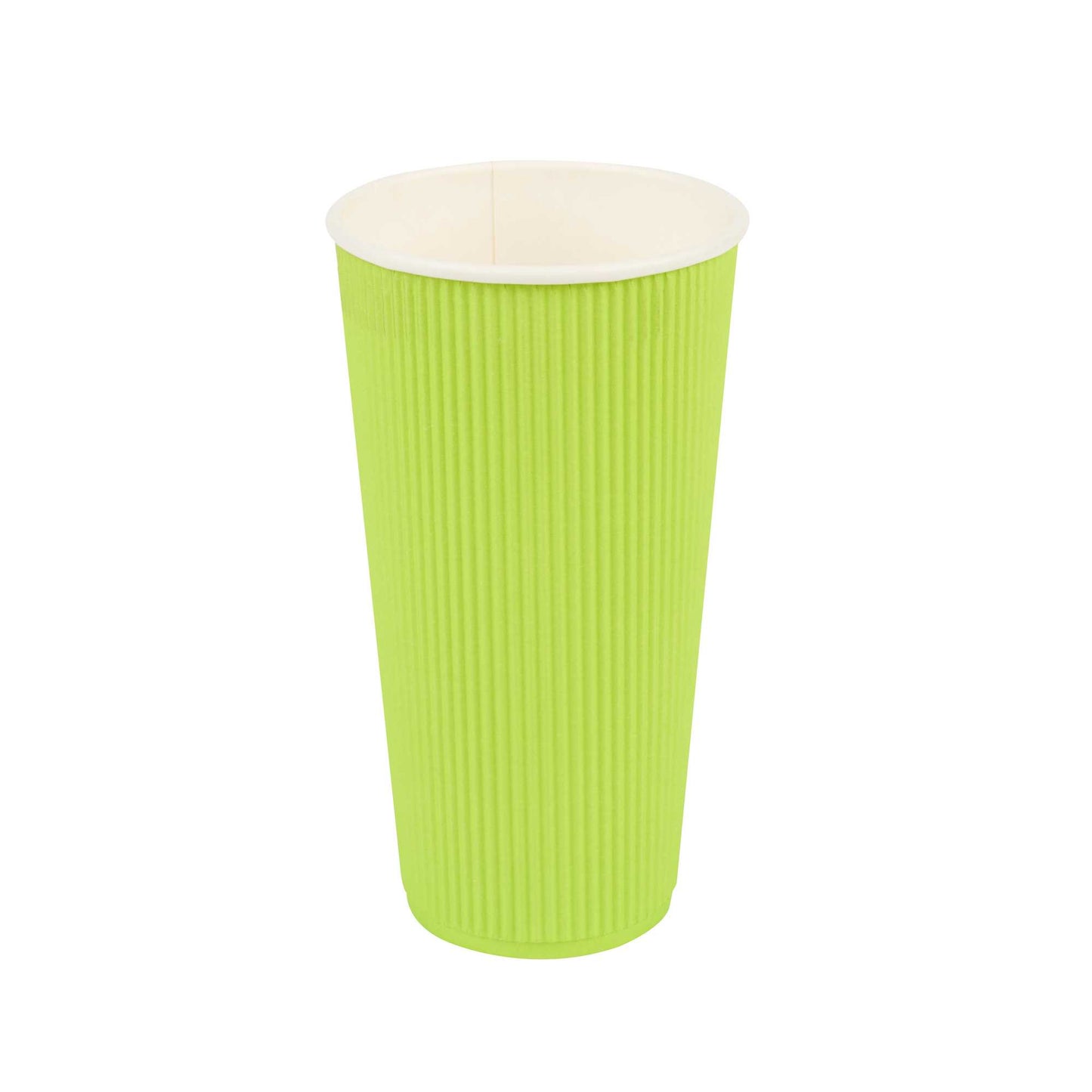 Restpresso 20 oz Eco Green Paper Coffee Cup - Ripple Wall - 3 1/2" x 3 1/2" x 6 1/4" - 250 count box