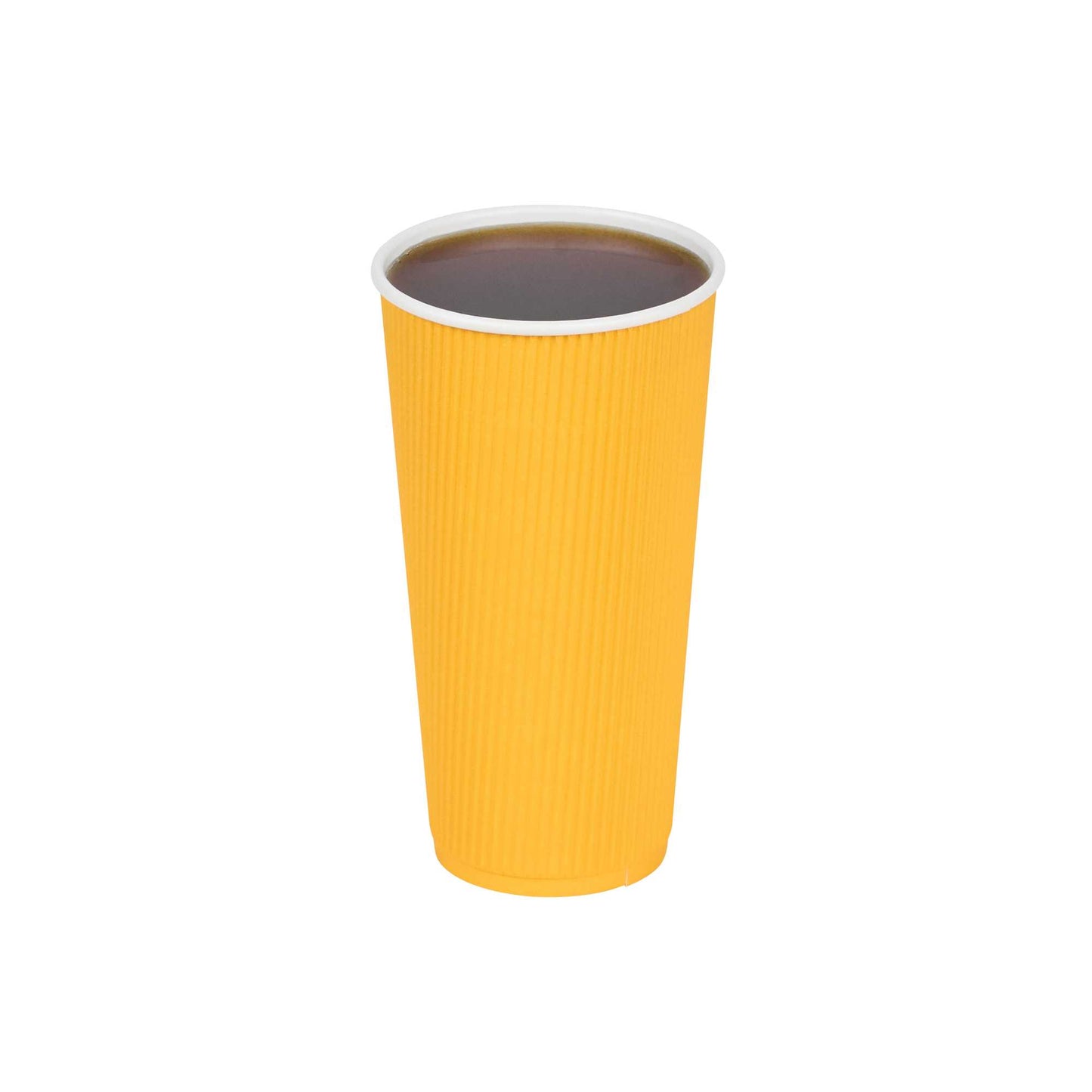 Restpresso 20 oz Yellow Paper Coffee Cup - Ripple Wall - 3 1/2" x 3 1/2" x 6 1/4" - 250 count box