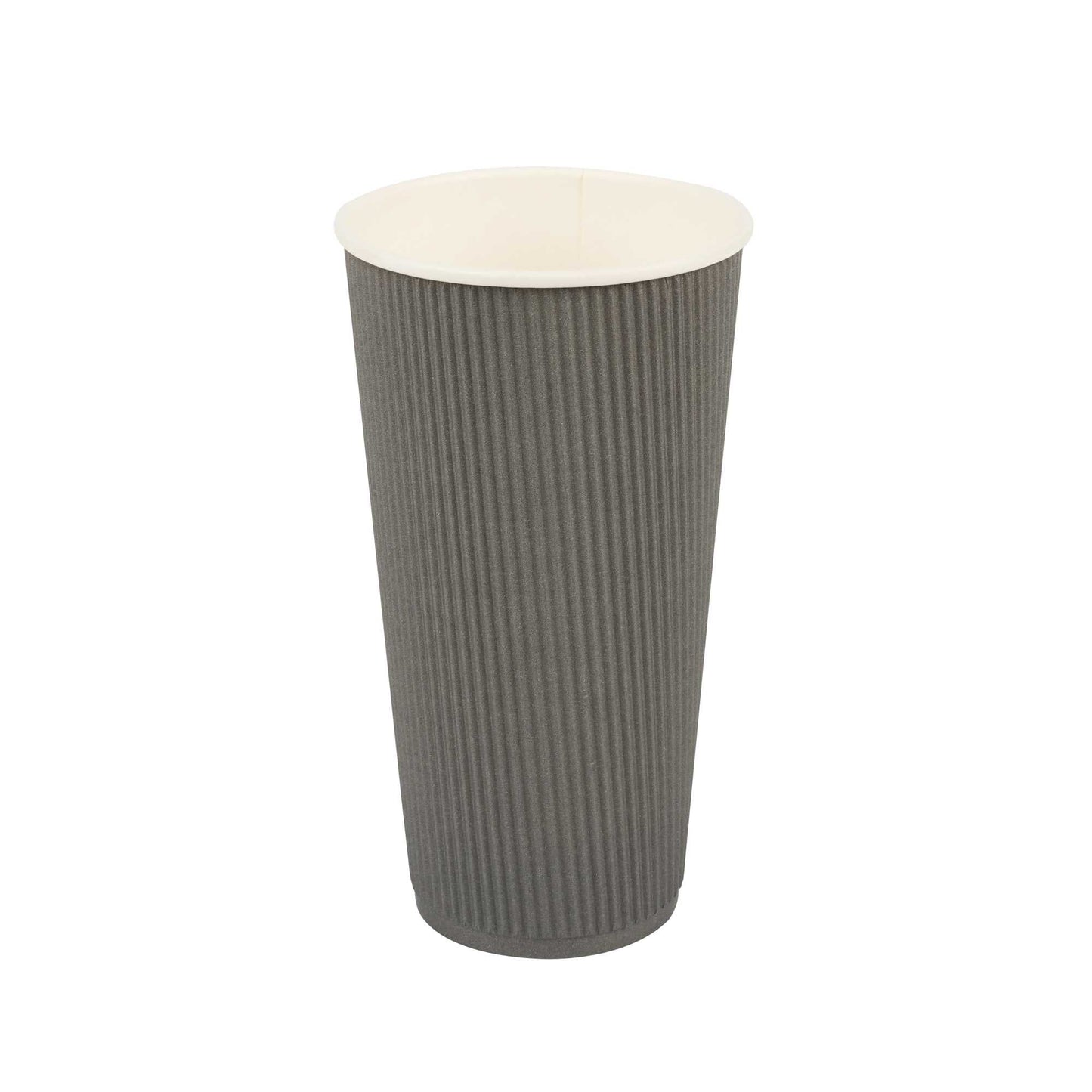 Restpresso 20 oz Gray Paper Coffee Cup - Ripple Wall - 3 1/2" x 3 1/2" x 6 1/4" - 10 count box