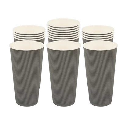 Restpresso 20 oz Gray Paper Coffee Cup - Ripple Wall - 3 1/2" x 3 1/2" x 6 1/4" - 250 count box