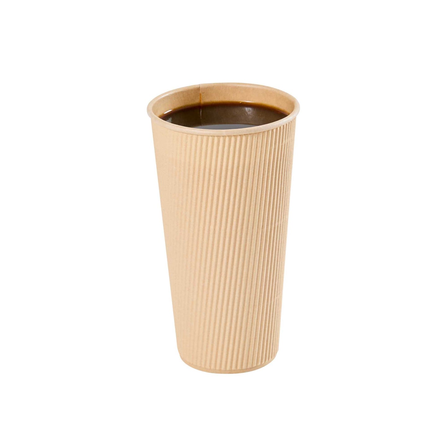 Restpresso 20 oz Kraft Paper Coffee Cup - Ripple Wall - 3 1/2" x 3 1/2" x 6 1/4" - 10 count box