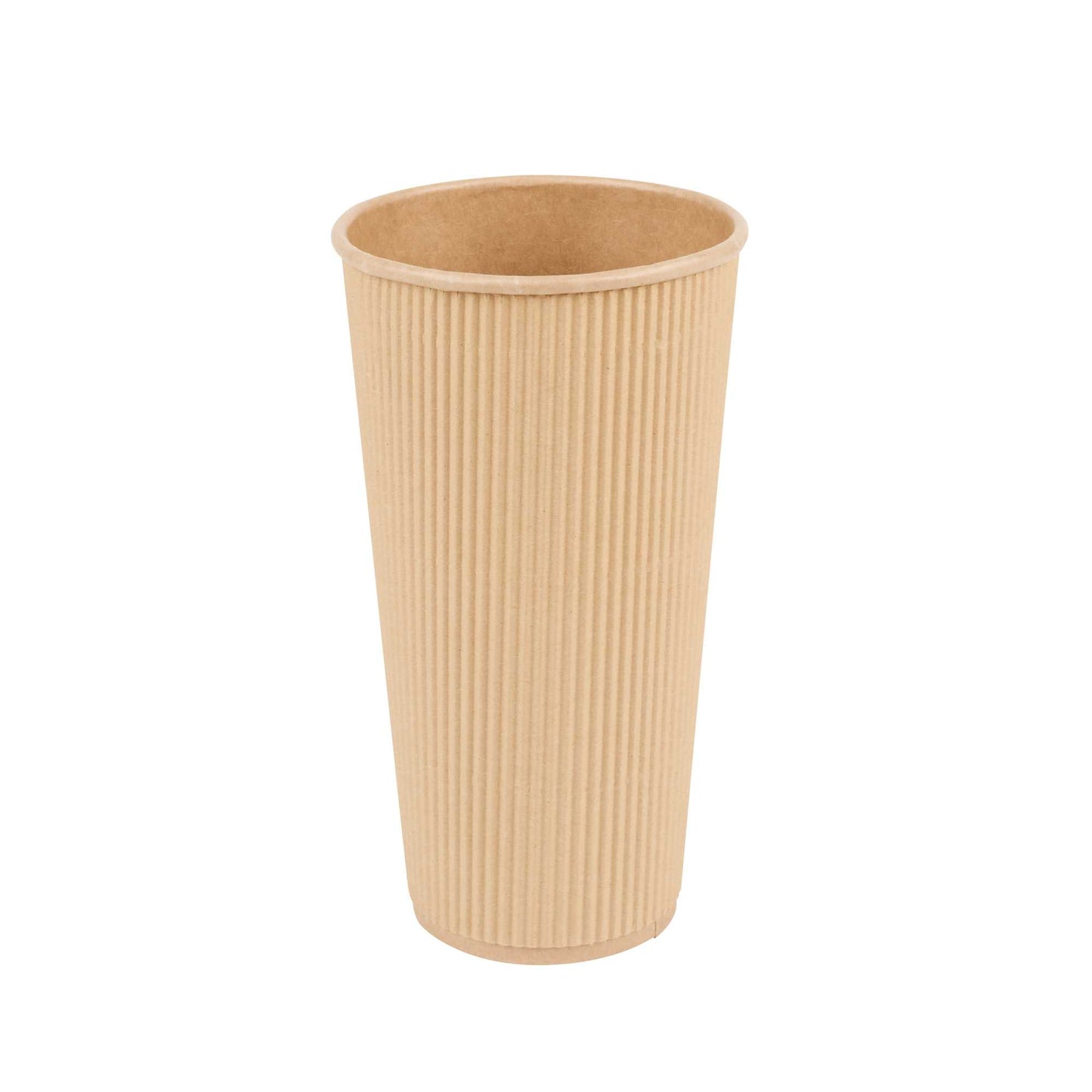Restpresso 20 oz Kraft Paper Coffee Cup - Ripple Wall - 3 1/2" x 3 1/2" x 6 1/4" - 250 count box
