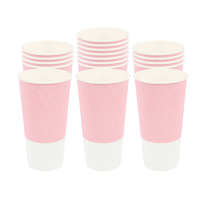 Restpresso 20 oz Light Pink Paper Coffee Cup - Ripple Wall - 3 1/2" x 3 1/2" x 6 1/4" - 10 count box