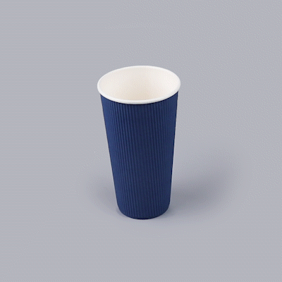 Restpresso 20 oz Midnight Blue Paper Coffee Cup - Ripple Wall - 3 1/2" x 3 1/2" x 6 1/4" - 10 count box