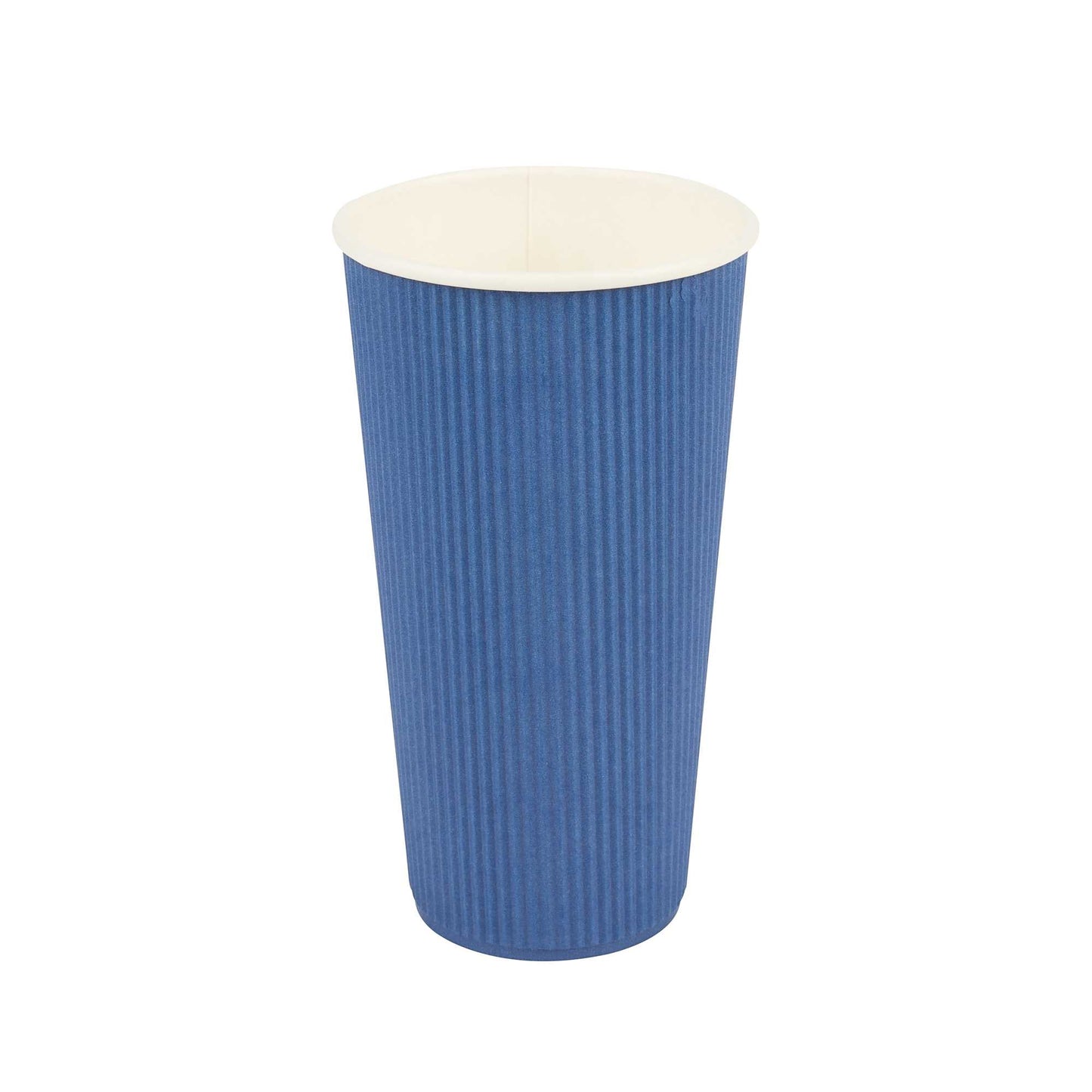 Restpresso 20 oz Midnight Blue Paper Coffee Cup - Ripple Wall - 3 1/2" x 3 1/2" x 6 1/4" - 250 count box