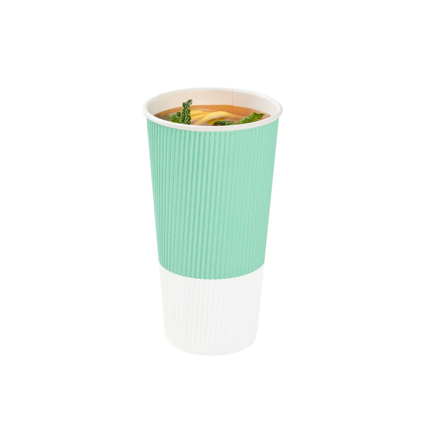 Restpresso 20 oz Light Green Paper Coffee Cup - Ripple Wall - 3 1/2" x 3 1/2" x 6 1/4" - 250 count box
