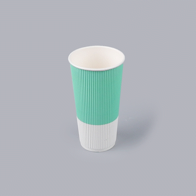 Restpresso 20 oz Light Green Paper Coffee Cup - Ripple Wall - 3 1/2" x 3 1/2" x 6 1/4" - 10 count box