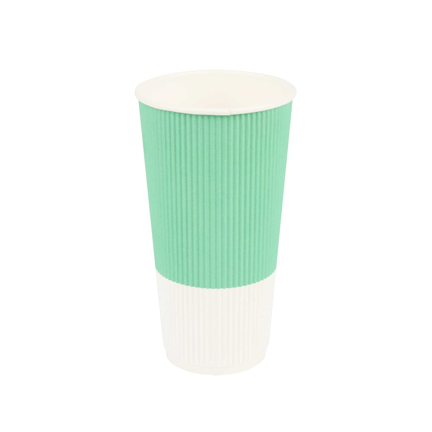 Restpresso 20 oz Light Green Paper Coffee Cup - Ripple Wall - 3 1/2" x 3 1/2" x 6 1/4" - 10 count box