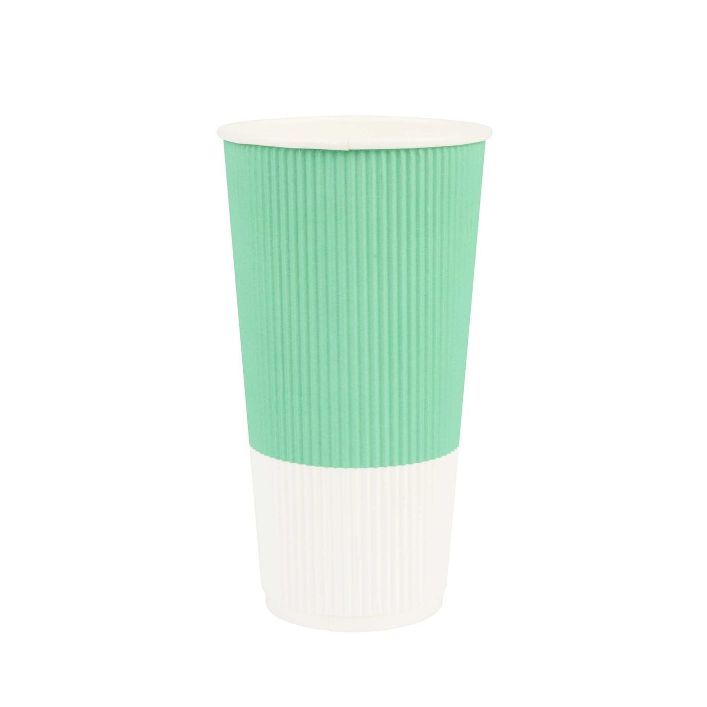 Restpresso 20 oz Light Green Paper Coffee Cup - Ripple Wall - 3 1/2" x 3 1/2" x 6 1/4" - 10 count box