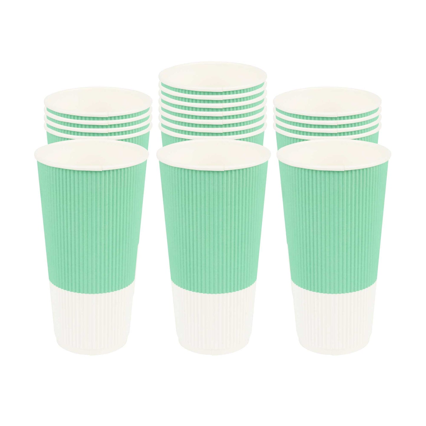 Restpresso 20 oz Light Green Paper Coffee Cup - Ripple Wall - 3 1/2" x 3 1/2" x 6 1/4" - 250 count box