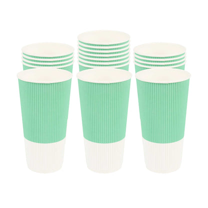 Restpresso 20 oz Light Green Paper Coffee Cup - Ripple Wall - 3 1/2" x 3 1/2" x 6 1/4" - 250 count box