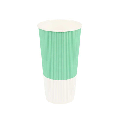 Restpresso 20 oz Light Green Paper Coffee Cup - Ripple Wall - 3 1/2" x 3 1/2" x 6 1/4" - 250 count box