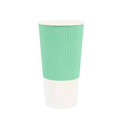 Restpresso 20 oz Light Green Paper Coffee Cup - Ripple Wall - 3 1/2" x 3 1/2" x 6 1/4" - 250 count box