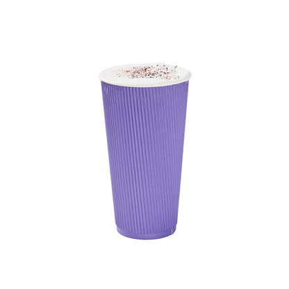 Restpresso 20 oz Royal Purple Paper Coffee Cup - Ripple Wall - 3 1/2" x 3 1/2" x 6 1/4" - 250 count box