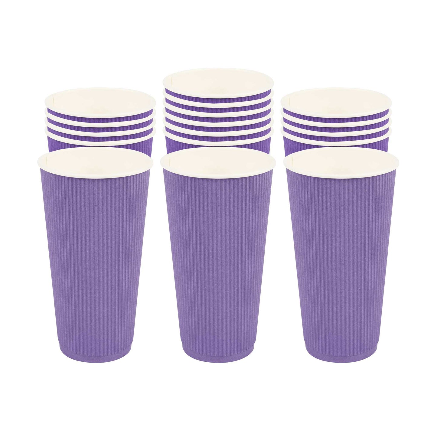 Restpresso 20 oz Royal Purple Paper Coffee Cup - Ripple Wall - 3 1/2" x 3 1/2" x 6 1/4" - 10 count box