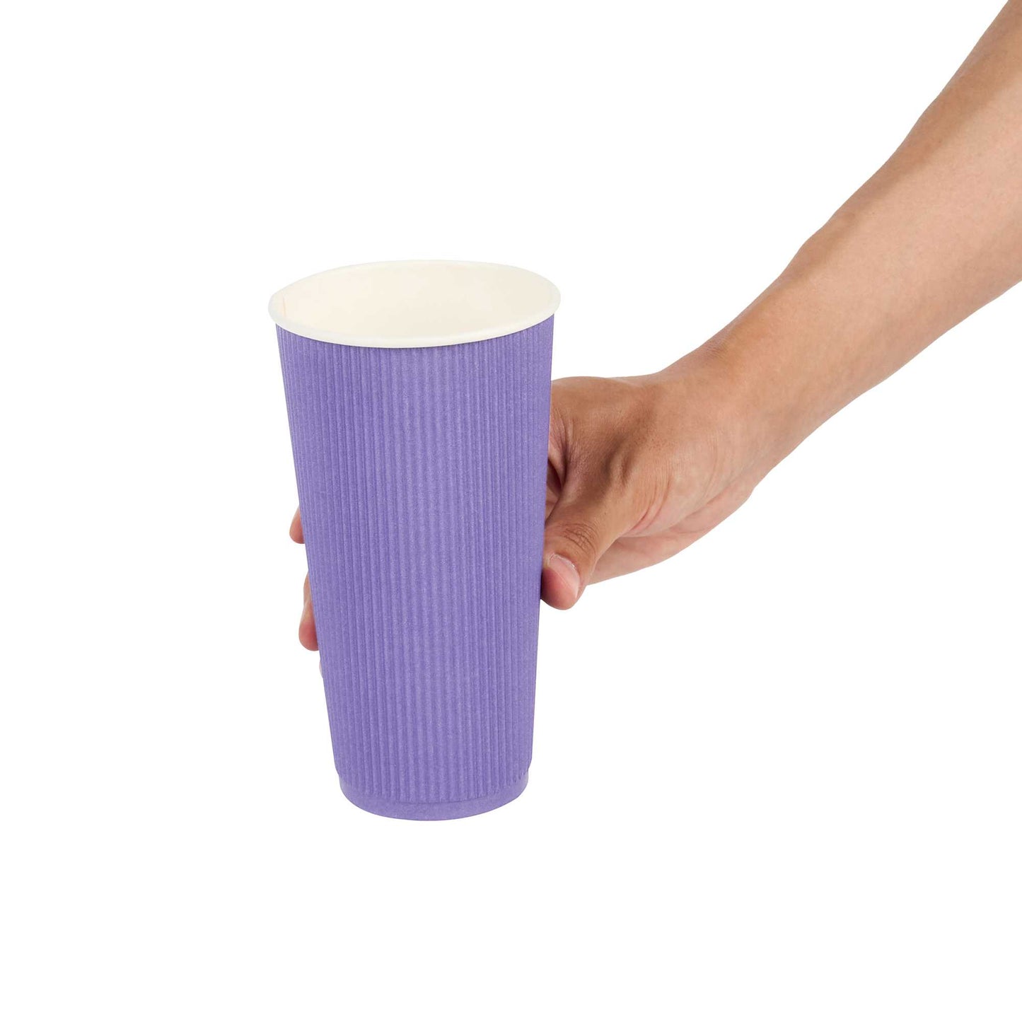 Restpresso 20 oz Royal Purple Paper Coffee Cup - Ripple Wall - 3 1/2" x 3 1/2" x 6 1/4" - 10 count box