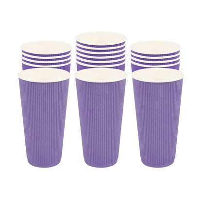 Restpresso 20 oz Royal Purple Paper Coffee Cup - Ripple Wall - 3 1/2" x 3 1/2" x 6 1/4" - 250 count box