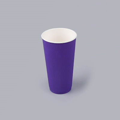 Restpresso 20 oz Royal Purple Paper Coffee Cup - Ripple Wall - 3 1/2" x 3 1/2" x 6 1/4" - 250 count box
