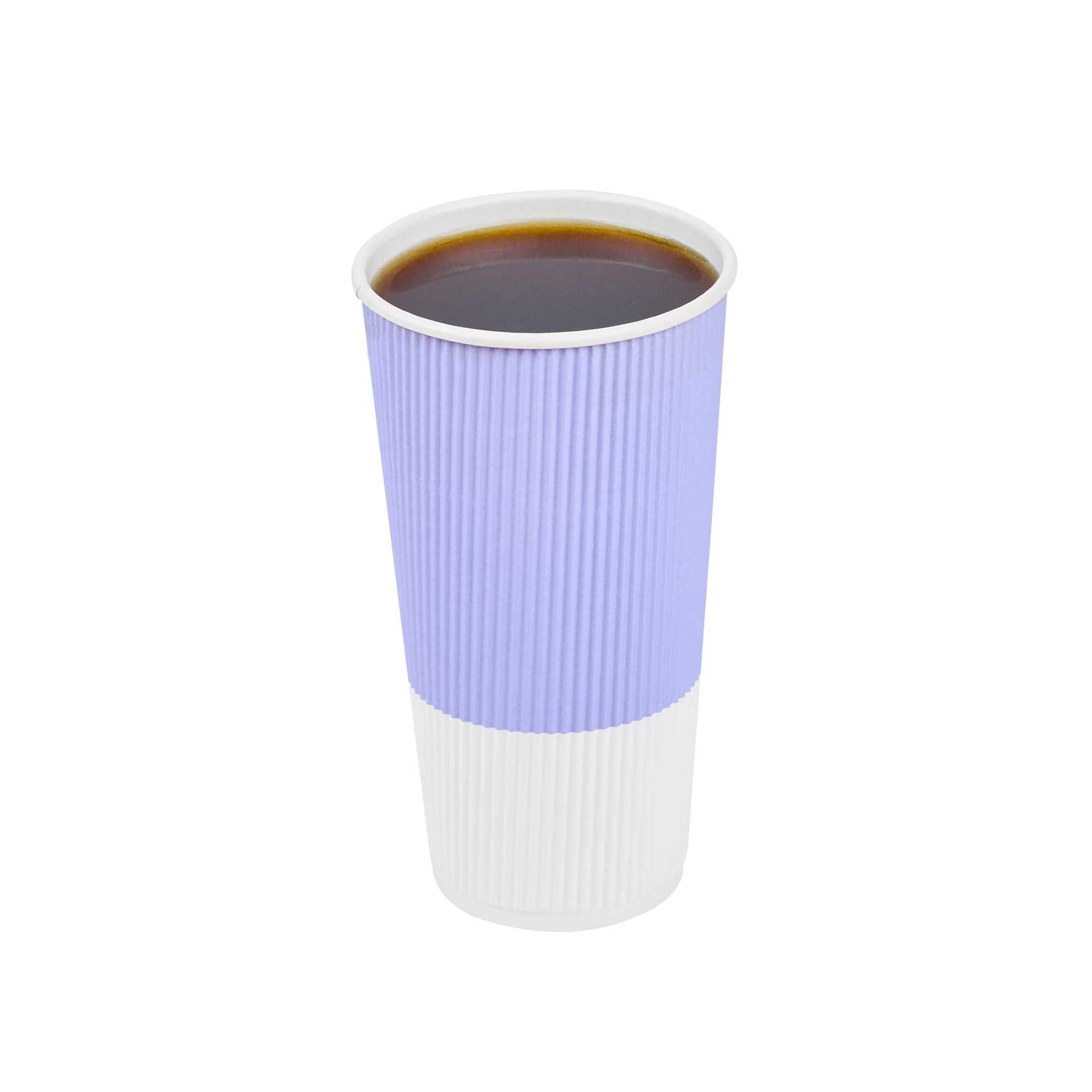 Restpresso 20 oz Light Purple Paper Coffee Cup - Ripple Wall - 3 1/2" x 3 1/2" x 6 1/4" - 10 count box