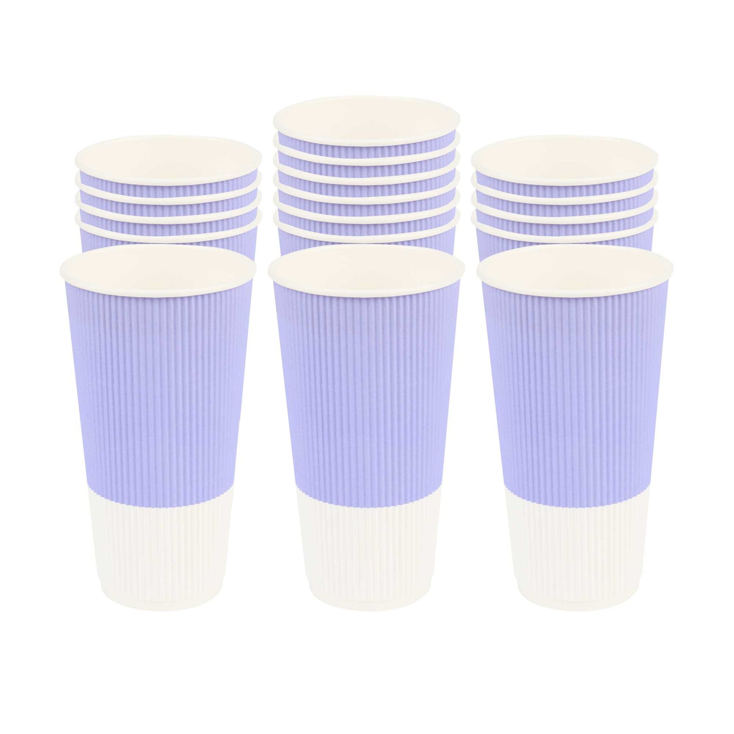 Restpresso 20 oz Light Purple Paper Coffee Cup - Ripple Wall - 3 1/2" x 3 1/2" x 6 1/4" - 10 count box