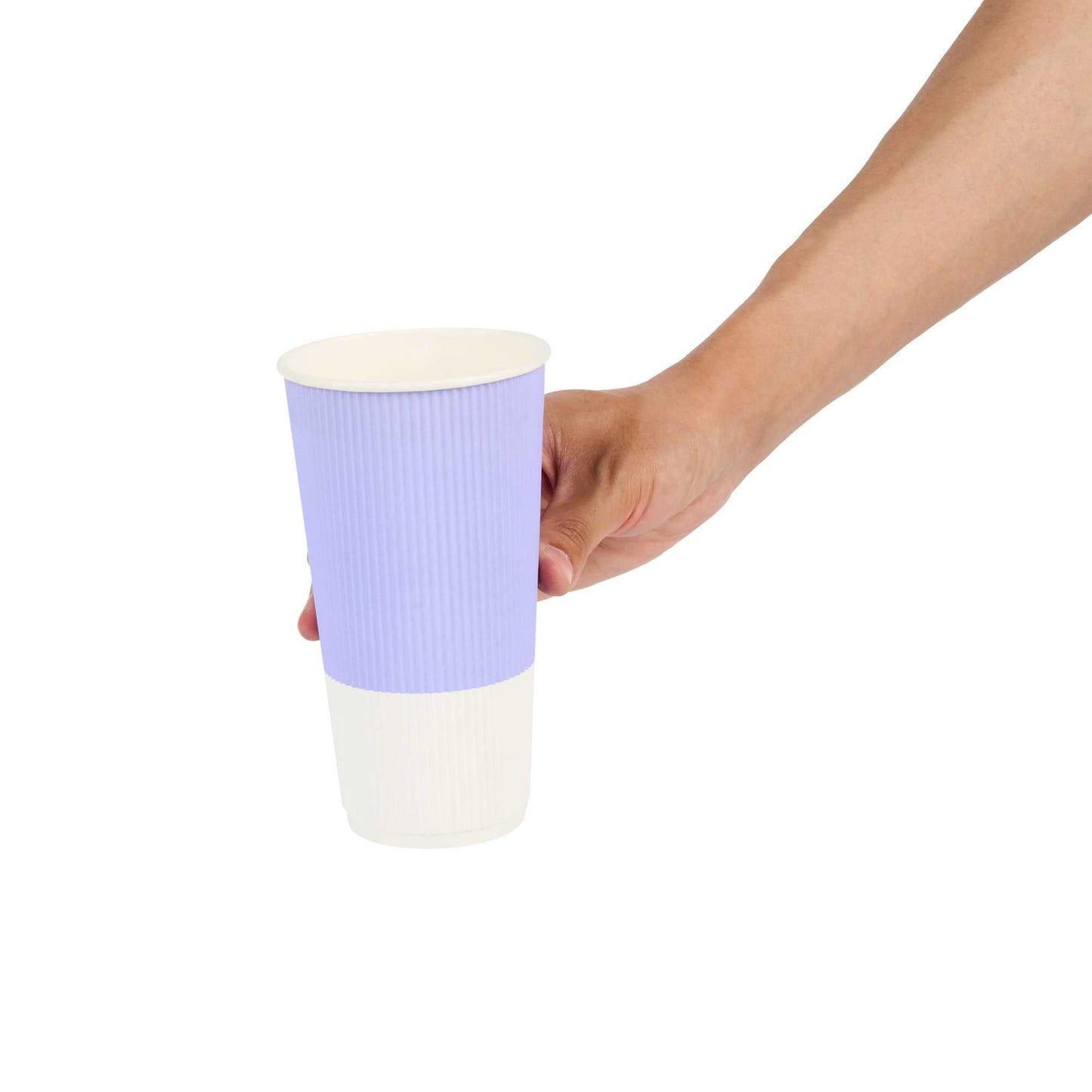 Restpresso 20 oz Light Purple Paper Coffee Cup - Ripple Wall - 3 1/2" x 3 1/2" x 6 1/4" - 10 count box