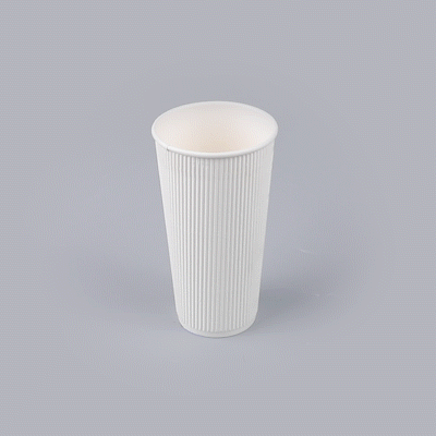 Restpresso 20 oz White Paper Coffee Cup - Ripple Wall - 3 1/2" x 3 1/2" x 6 1/4" - 10 count box