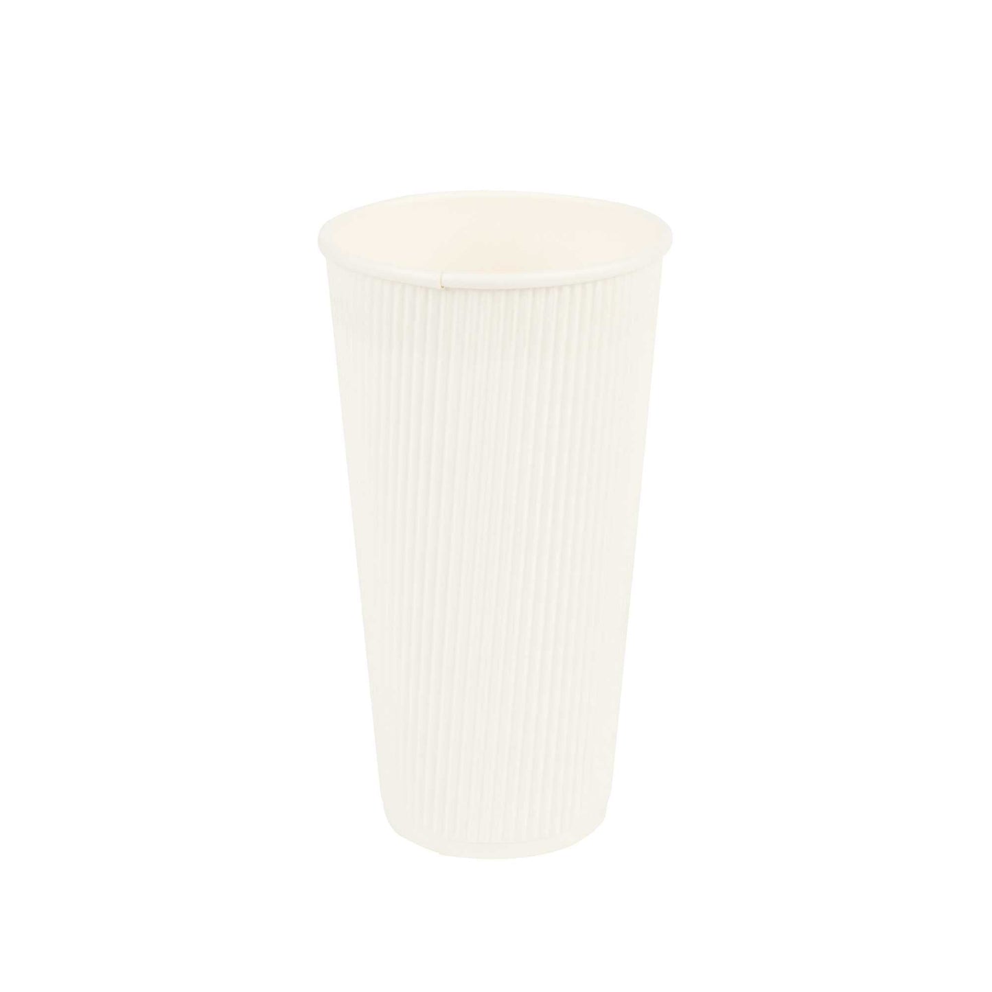 Restpresso 20 oz White Paper Coffee Cup - Ripple Wall - 3 1/2" x 3 1/2" x 6 1/4" - 10 count box