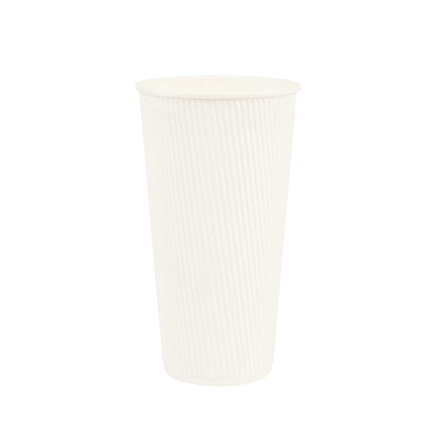 Restpresso 20 oz White Paper Coffee Cup - Ripple Wall - 3 1/2" x 3 1/2" x 6 1/4" - 10 count box