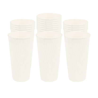 Restpresso 20 oz White Paper Coffee Cup - Ripple Wall - 3 1/2" x 3 1/2" x 6 1/4" - 250 count box