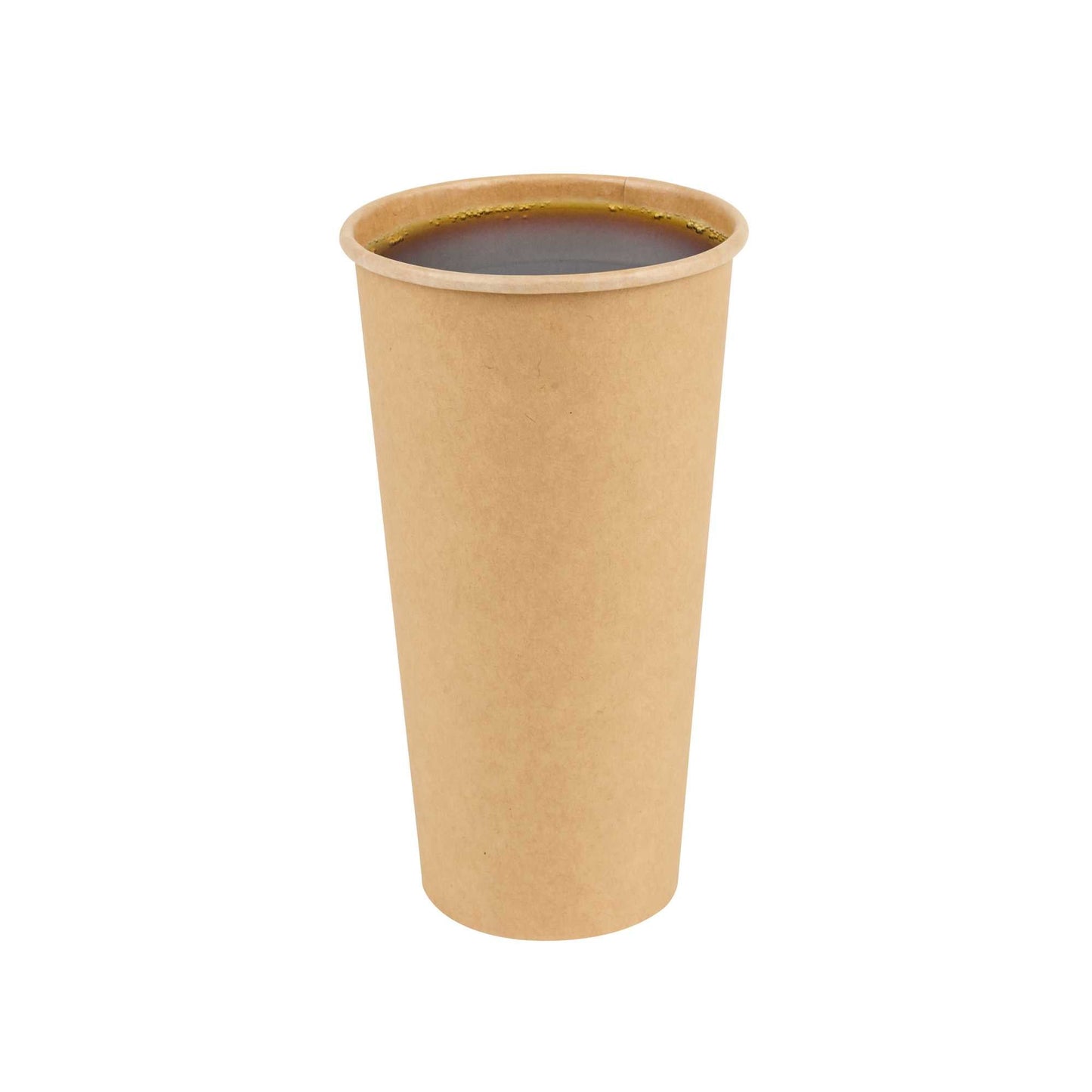 Restpresso 20 oz Natural Paper Unbleached Coffee Cup - Single Wall - 3 1/2" x 3 1/2" x 6 1/4" - 250 count box