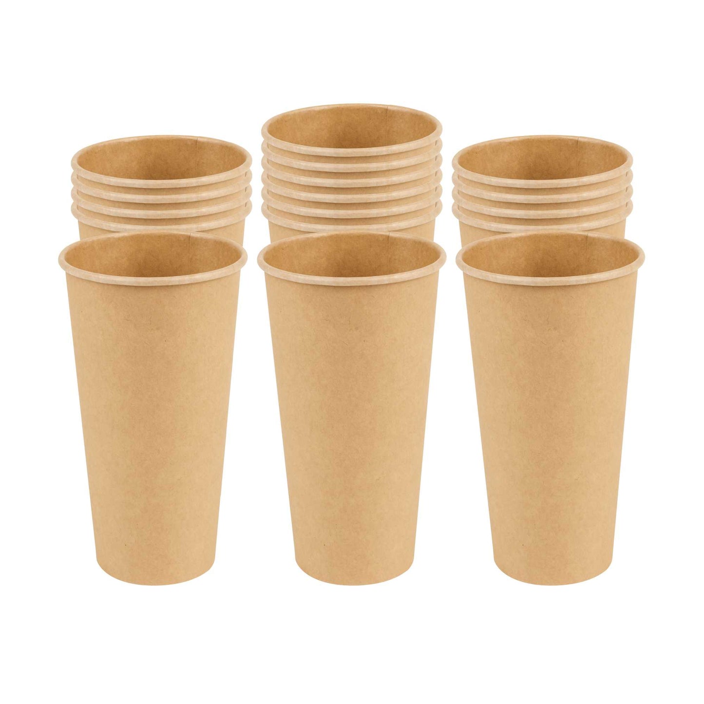 Restpresso 20 oz Natural Paper Unbleached Coffee Cup - Single Wall - 3 1/2" x 3 1/2" x 6 1/4" - 10 count box
