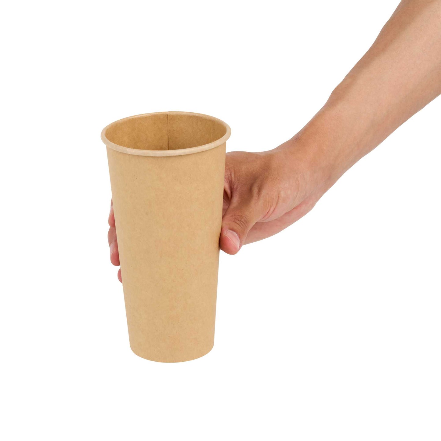 Restpresso 20 oz Natural Paper Unbleached Coffee Cup - Single Wall - 3 1/2" x 3 1/2" x 6 1/4" - 250 count box