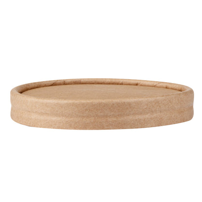 Coppetta Round Kraft Paper To Go Cup Lid - Fits 5 oz - 3 1/2" x 3 1/2" x 1/2" - 200 count box