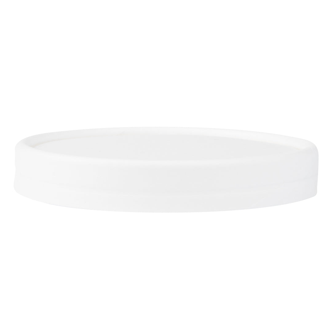 Coppetta Round White Paper To Go Cup Lid - Fits 5 oz - 3 1/2" x 3 1/2" x 1/2" - 200 count box