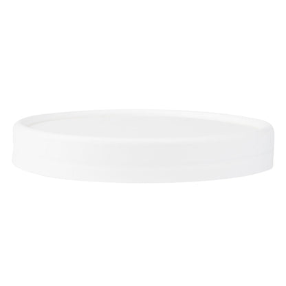 Coppetta Round White Paper To Go Cup Lid - Fits 5 oz - 3 1/2" x 3 1/2" x 1/2" - 200 count box