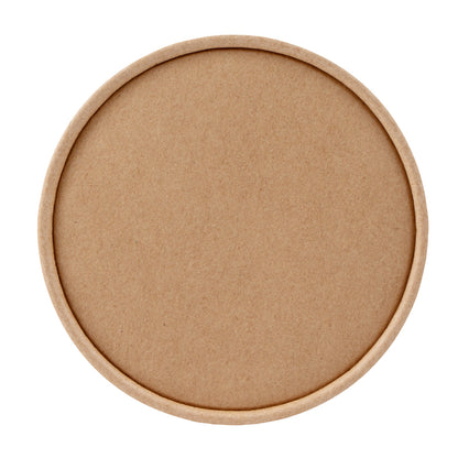 Coppetta Round Kraft Paper To Go Cup Lid - Fits 8 oz - 3 3/4" x 3 3/4" x 1/2" - 50 count box