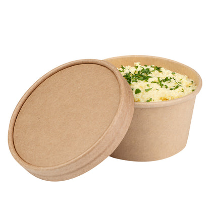 Coppetta Round Kraft Paper To Go Cup Lid - Fits 8 oz - 3 3/4" x 3 3/4" x 1/2" - 200 count box