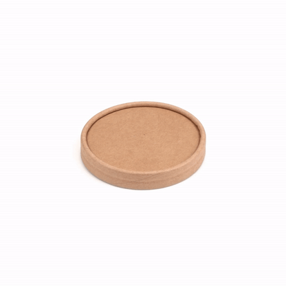 Coppetta Round Kraft Paper To Go Cup Lid - Fits 8 oz - 3 3/4" x 3 3/4" x 1/2" - 200 count box