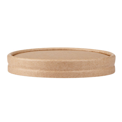 Coppetta Round Kraft Paper To Go Cup Lid - Fits 8 oz - 3 3/4" x 3 3/4" x 1/2" - 200 count box